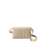 Beige Læder Crossbody Taske Prisma