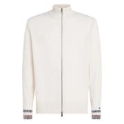 Ivory Wool Blend Zip Gennem Jakke