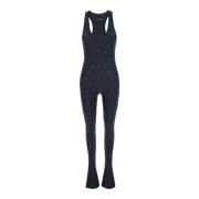 Sort Krystal Jumpsuit med Strass Detaljer