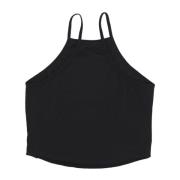 Ribbet Tank Top Sort/Hvid