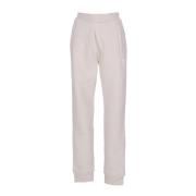 Hvide Fleece Sweatpants med Elastisk Talje