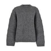 Bubble O-Neck Uld Bomuld Sweater