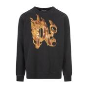 Flammende Monogram Crew-neck Sweatshirt Grå