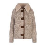 Beige Shearling Krave Bomberjakke