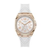 Damearmbåndsur ZEST Multifunktion hvid, roséguld 39 mm GW0694L3