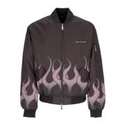 Flames Bomber Jakke Sort/Lilla