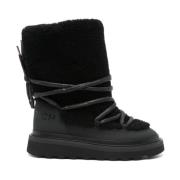 Sort Shearling Mid-Calf Støvler