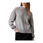 Intarsia Loose Sweater Grå