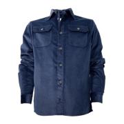 Blå Bomuld Velvet Overshirt