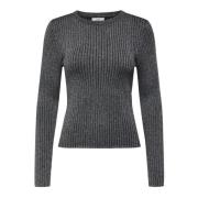 Sort Strik Rund Hals Sweater