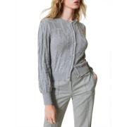 Melange Grå Bomuld Cashmere Cardigan