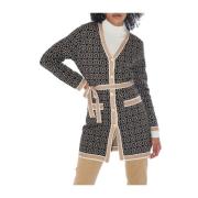 Sort V-hals Cardigan Sweater Chic Style