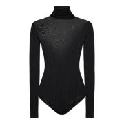 Sort Turtleneck Bodysuit med Fire Sting