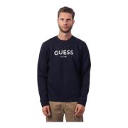 Blå Crewneck Bomuldssweater