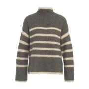 Stribet Strik Pullover Brun AW24