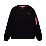 3D Small Logo Sweater i sort bomuld