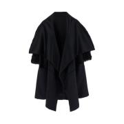 Vendbar Mohair Cape med Shearling Ærmer