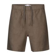 Linned shorts med lommer