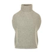 Grå Strik Pullover Sweater