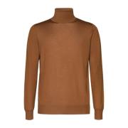 Brun Uld Høj Krave Sweater