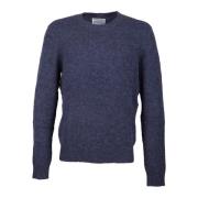 Navy Blue Lambswool Herre Sweater