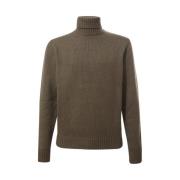 Grøn Merinould Turtleneck Sweater