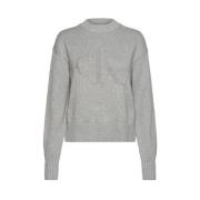 Grå Crewneck Sweater med Monogram