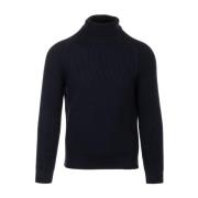 Blå Sweater Dolcevita Stil