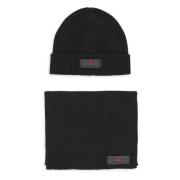 Sort Uldblandet Beanie Hat