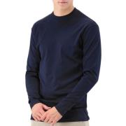 Luksuriøst Navy Langærmet T-shirt