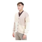 Farveblok Cardigan Sweater