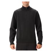 Kulstof Strikket Mock Neck Sweater