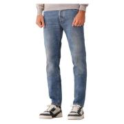 Blå Slim Cropped Carrot Jeans