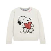 Snoopy Heart Rhinestone Crewneck Pullover