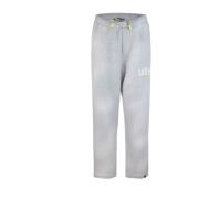 Grå Sweatpants Løs Pasform Front Print