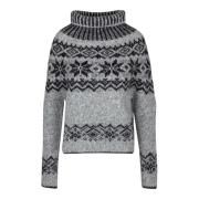 Uld højhalset sweater med droppede skuldre