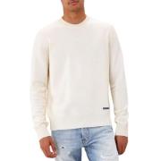 Beige Uld Crewneck Pullover