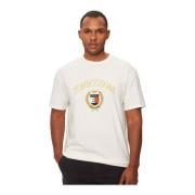 Broderet logo bomuldst-shirt - Hvid