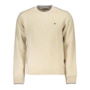 Beige Pullover med halv lynlås