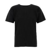 Stilfuld Sort Polyester T-shirt