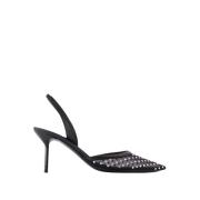 Sorte Slingback Pumps med Mesh