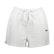 Hvid Dame Shorts med Elastisk Talje