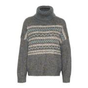 Hyggelig Rullekrave Pullover Strik Flint Stone