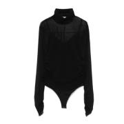 Mesh High Neck Long Sleeve Body