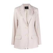 Casual Beige Blazer Bomuld Elastan