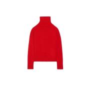 Rød Yak Uld Rollneck Pullover