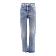 Højtaljet Slim Fit Bomuld Jeans