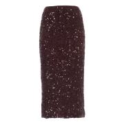 Sequin Midi Blyant Nederdel Bourgogne