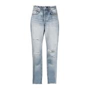 Blå Straight Jeans Casual Stil