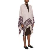 Lilla Uldblanding Jacquard Poncho